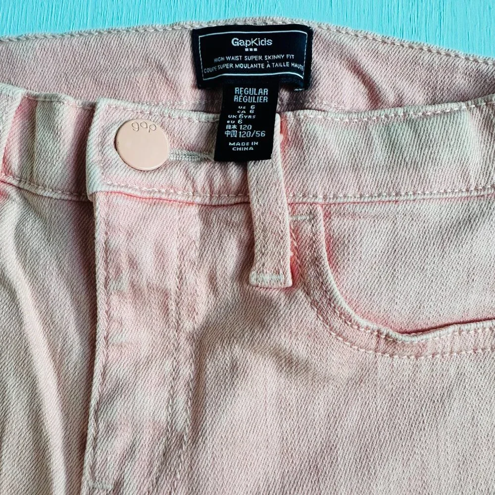 GAP Kids Pink Skinny Jeans Size 6 High Rise Super Skinny Adjustable Waist